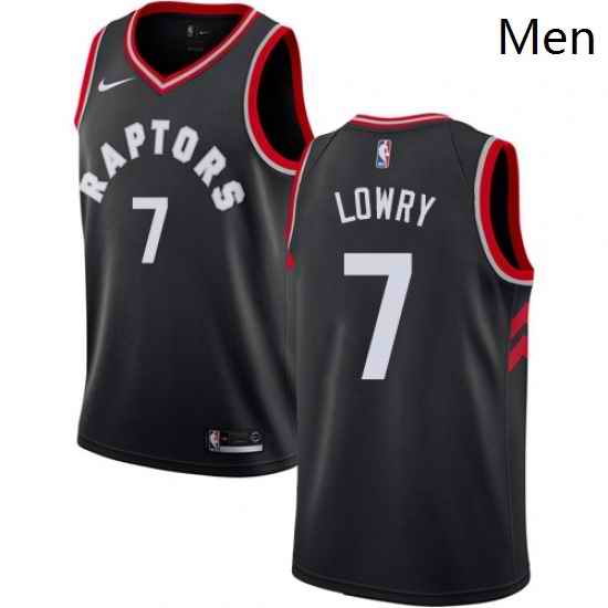 Mens Nike Toronto Raptors 7 Kyle Lowry Authentic Black Alternate NBA Jersey Statement Edition